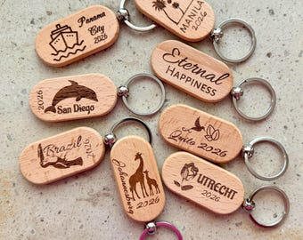 JW Convention 2026 Wood Keychain Eternal Happiness