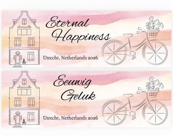 2026 Eternal Happiness JW Convention Bookmark English and Dutch Netherlands Bicycle