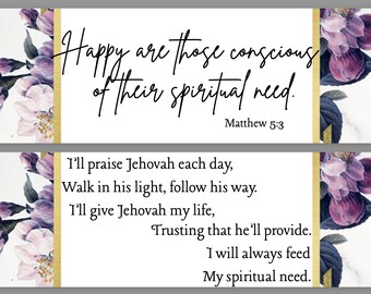 2026 Year Text JW Bookmark Pink Flowers