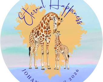 2026 Eternal Happiness JW Convention Circle Sticker Label Button English Johannesburg Giraffes