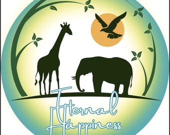 2026 Eternal Happiness JW Convention Circle Sticker Label Button English Paradise Wildlife Scene