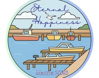 2026 Eternal Happiness JW Convention Circle Sticker Label Button English Manila Boats