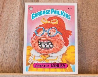 1985 Garbage Pail Kids Card, Ghastly Ashley, 2nd Series 77a, Lot 166, Mint Condition