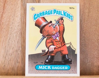 1986 Garbage Pail Kids Card, Mick Dagger, 5th Series 167a, Lot 42, Mint Condition