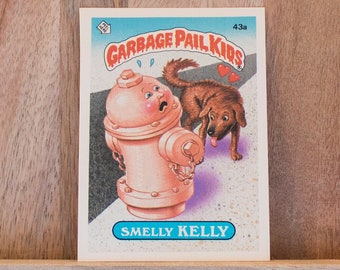 1985 Garbage Pail Kids Card, Smelly Kelly, 2nd Series 43a, Lot 164, Mint Condition, Miscut Corner