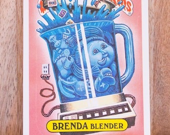 1986 Garbage Pail Kids Card, Brenda Blender, 5th Series 189a, Lot 2, Mint Condition