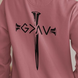 Dio è più grande degli alti e bassi, felpa con colori confortevoli, Dio è grande, design, pullover, alti e bassi spirituali, abbigliamento cristiano