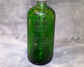 Antique Green Lithographed Seltzer Bottle