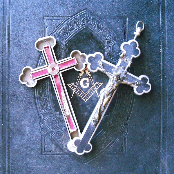 Vintage 6" Pectoral Reliquary Cross With Relic 1900's