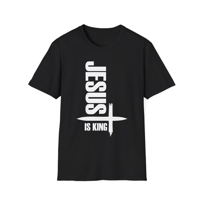 Camiseta unisex Gildan "Jesús es el Rey" para cristianos, ideal como regalo inspirador, ideal para salir a la iglesia y para uso diario. imagen 3