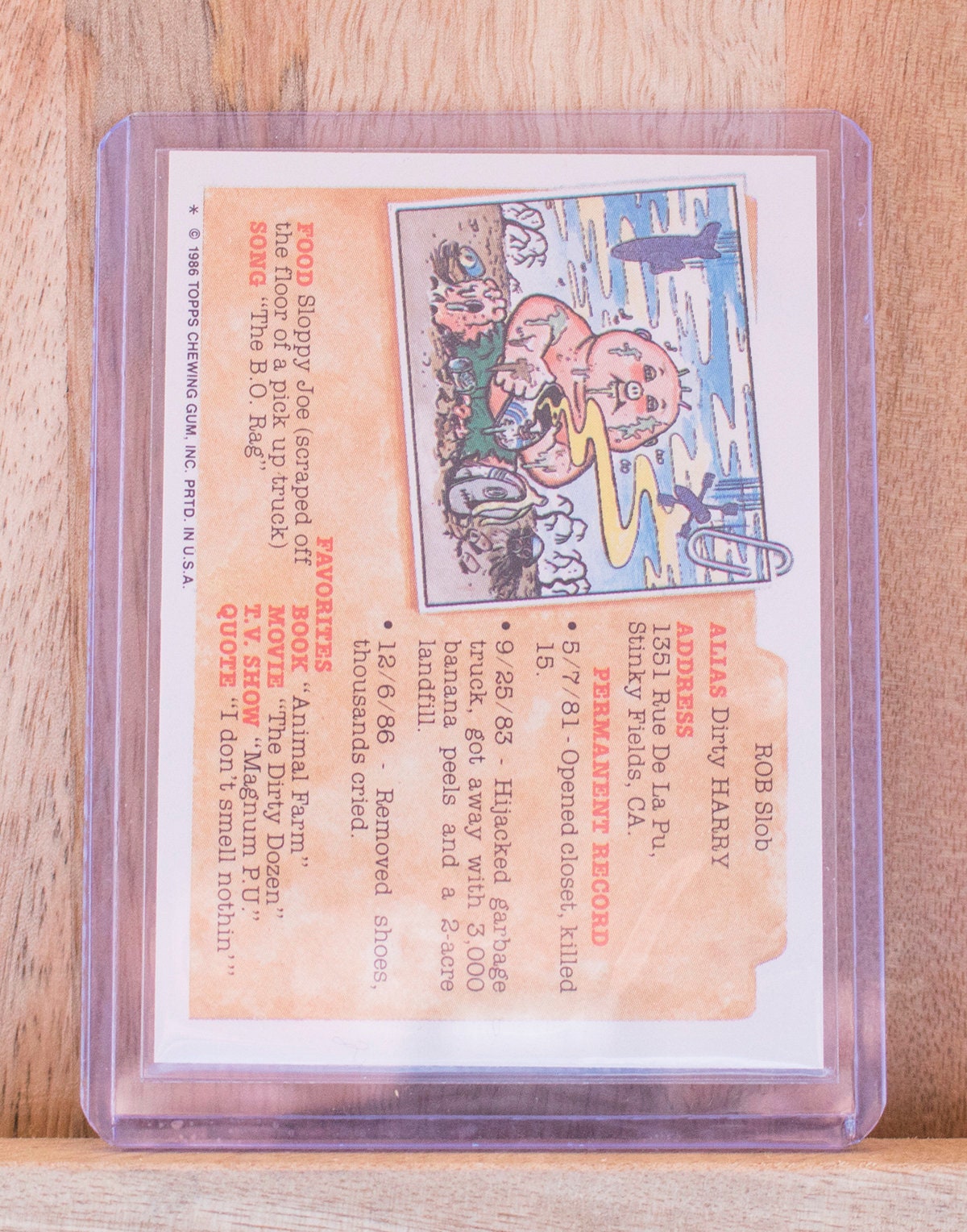 1986 Garbage Pail Kids Card, Mick Dagger, 5th Series 167a, Lot 42, Mint ...
