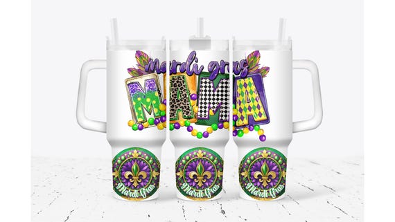Mardi Gras Mama Tumbler