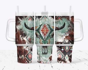 Aztec Western Skull Tumbler