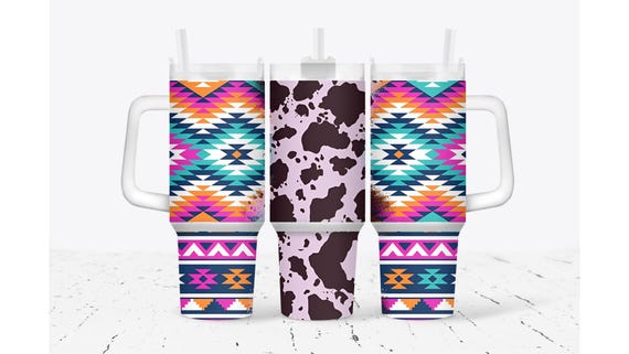 Aztec Pattern Pink Tumbler