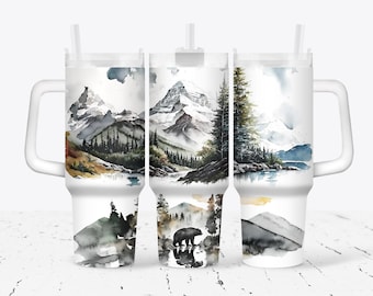 Becher Berglandschaft mit Bär