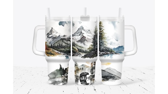 Mountain Scenery with Bear Tumbler