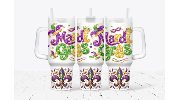 Mardi Gras Fleur Tumbler