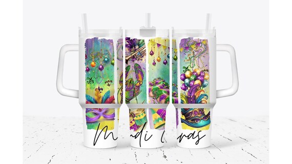 Mardi Gras Collage Tumbler
