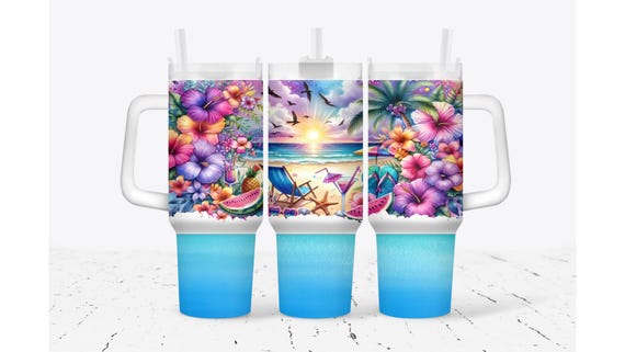 Tropical Beach Vacation Tumbler