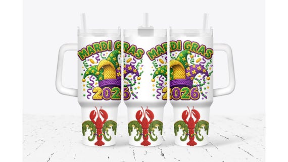 Mardi Gras Crochet Pattern Tumbler