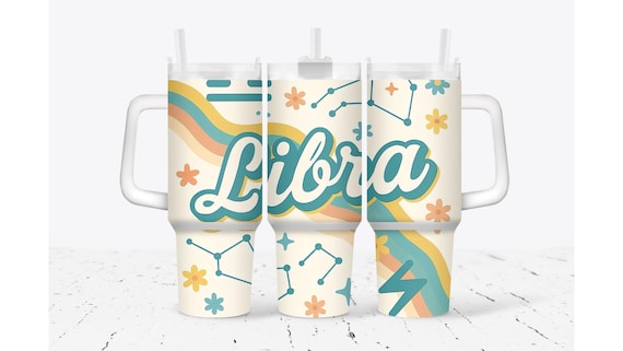 Libra Retro Zodiac Tumbler