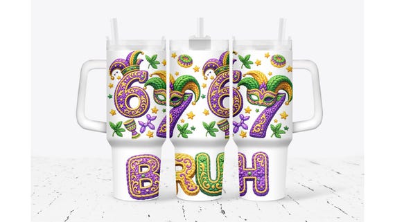 Mardi Gras Crochet 67 Tumbler