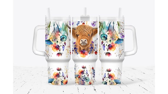 Highland Cow with Dream Catcher Tumbler