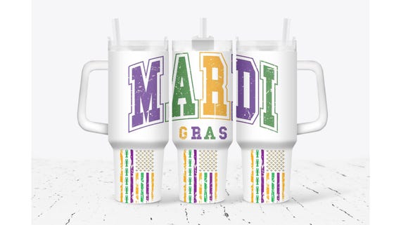 Mardi Gras Retro Flags Tumbler