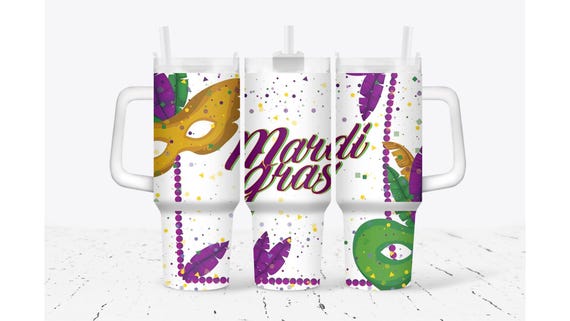 Mardi Gras Confetti Tumbler