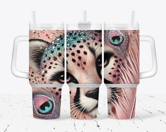 Gepard Baby Glitter Pink Becher