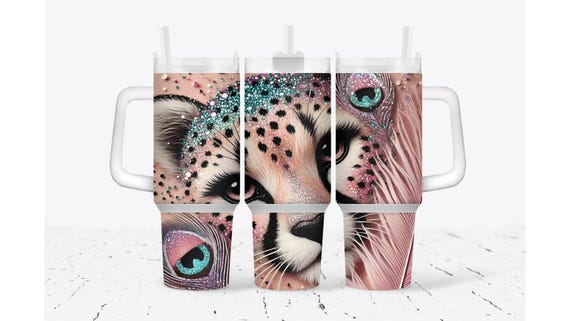 Cheetah Baby Glitter Pink Tumbler