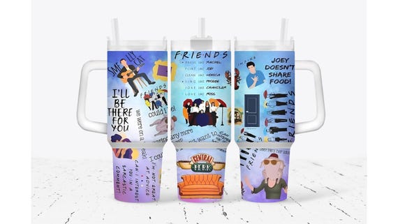 Friends Collage Purple/Blue Tumbler