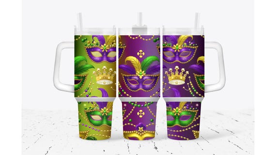 Mardi Gras Mask Tumbler