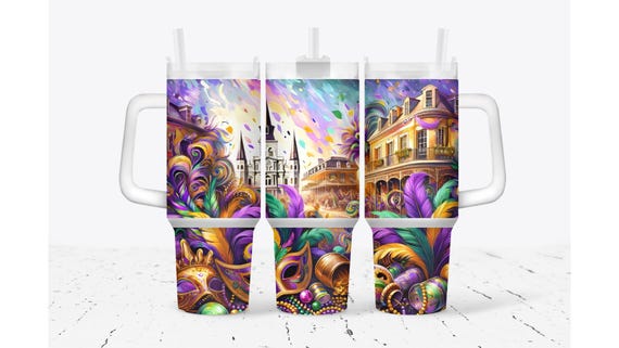 Mardi Gras Jackson Square Tumbler