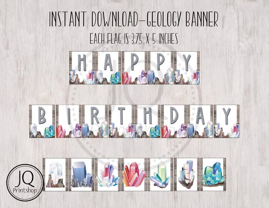 Printable Geology Happy Birthday Banner Geology Theme Party - Etsy ...