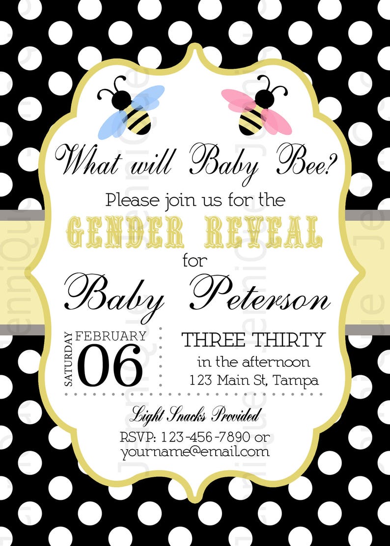Printable Gender Make clear Invitation, Bee Topic Gender Make clear Invite, Occasion Printables, Printable Invites, Electronic Document Merely photograph regarding Printable Gender Reveal Invitations identified as Printable Gender Explain Invitation, Bee Topic Gender Demonstrate Invite, Bash Printables, Printable Invites, Electronic Document Simply just