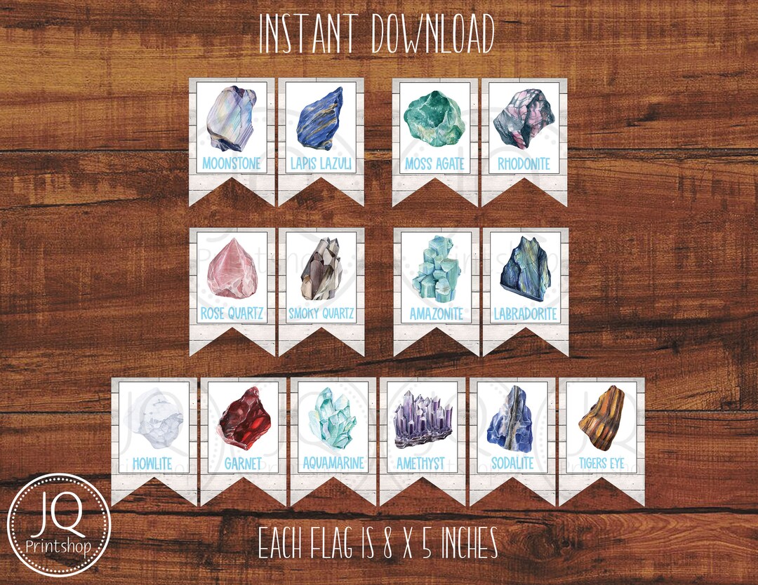 Printable Birthday Banner, Geology Banner, Rocks and Minerals Theme ...