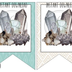 Printable Birthday Banner, Happy Birthday Banner, Rocks and Minerals ...