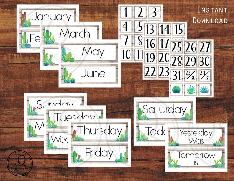 Printable Clroom Calendar, Cactus and Succulent Topic Clroom Wall Calendar Established, Clroom Decor Thought picture relating to Printable Classroom Calendar titled Printable Clroom Calendar, Cactus and Succulent Topic Clroom Wall Calendar Fixed, Clroom Decor Notion