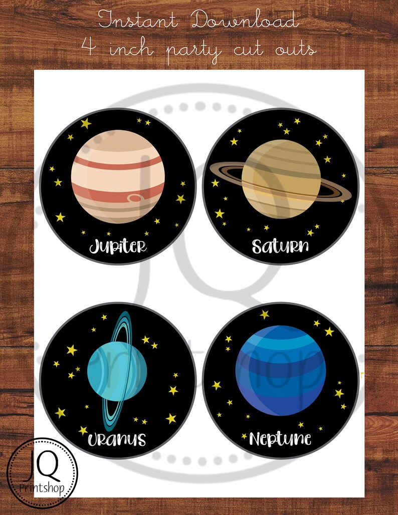 Printable 4 Inch Party Cut Outs Planet Party Space Theme - Etsy India