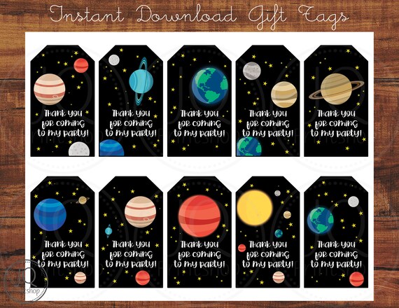 Printable Space Theme Favor Tag Space Theme Party Printable Etsy