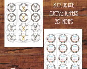 Printable Buck or Doe Banner, Buck or Doe Baby Shower, Gender Reveal ...