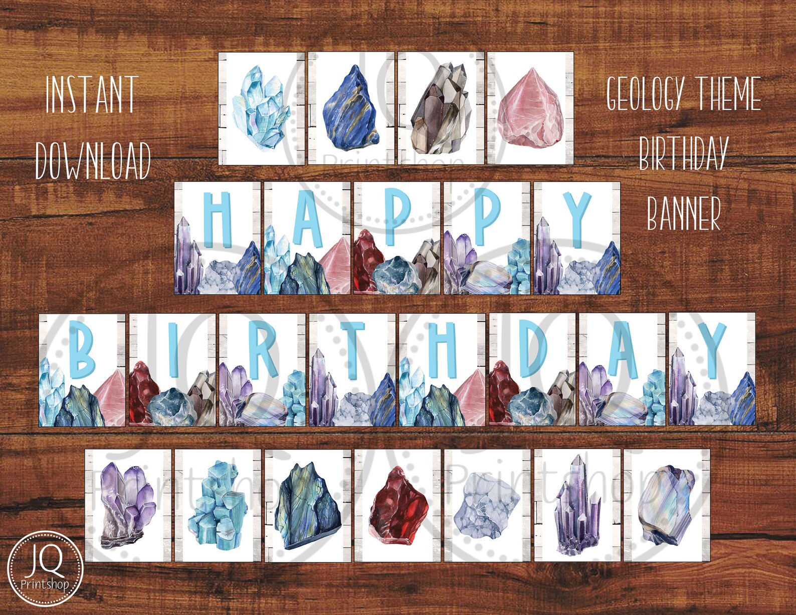 Printable Geology Theme Banner Geology Happy Birthday Banner Etsy