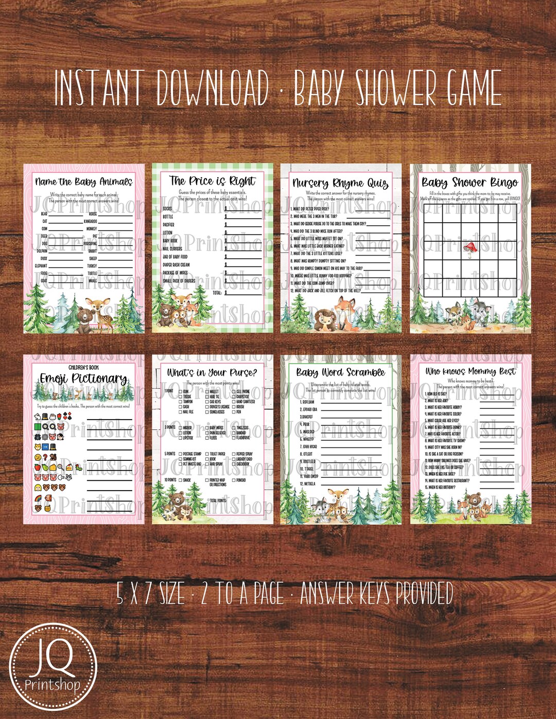 Printable Woodland Theme Baby Shower Printable Baby Shower - Etsy