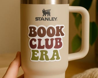 Pegatina de la época del club de lectura, calcomanía retro de lector lector