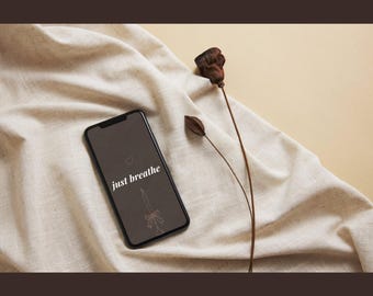 Fondo de pantalla "Just Breathe" / Pantalla de bloqueo minimalista (descarga digital)
