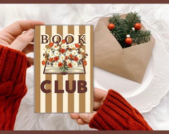 Pegatina floral del club de lectura, calcomanía vintage para portátil con temática de libros