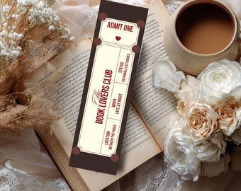Marcapáginas del Club de Amantes de los Libros, Regalo para Lectores de Romance (Descarga Digital)