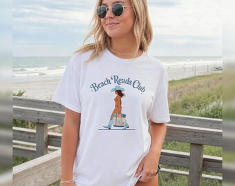 Beach Reads Club Shirt, Comfort Colors Book Lover Tee, Summer Reading T-Shirt