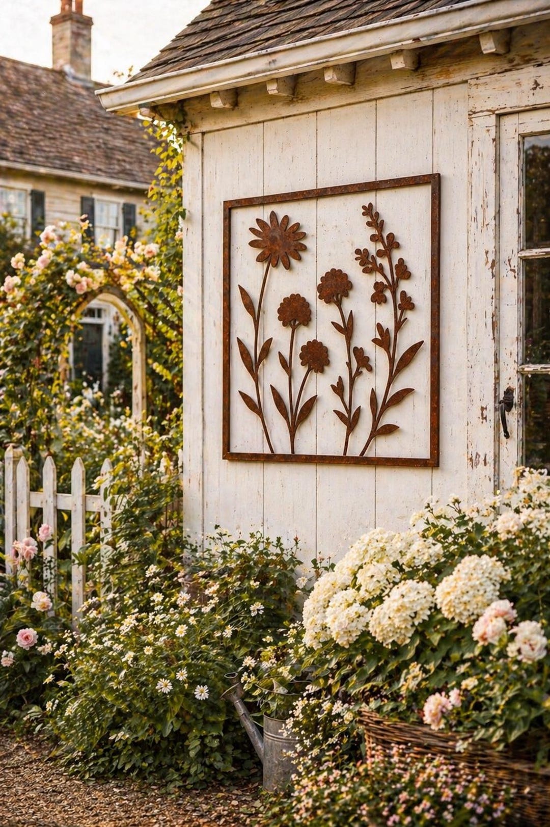 Floral Wall Art | Cottage Farmhouse Garden & Yard Decor - Etsy